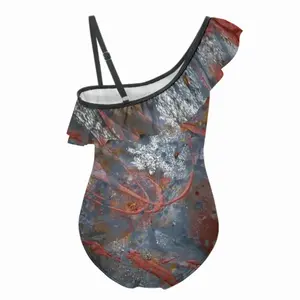 Illuminated Flecks Ruffle One Piece Swimsuit