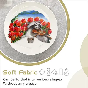 Raccoon Celebrating Spring Cloth Napkins