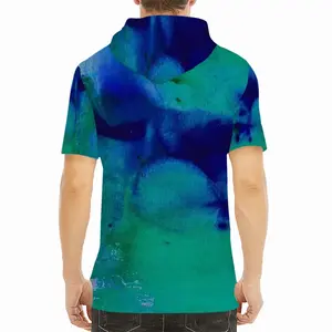 Men Liquid Blue Cotton Hooded T-Shirt