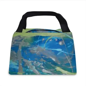 Lime Green Blue Lunch Bag