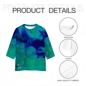 Men Liquid Blue Raglan Sleeves T-Shirt