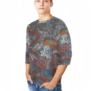 Men Illuminated Flecks Raglan Sleeves T-Shirt