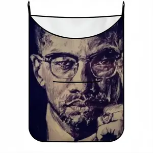 Malcolm X Portrait Hanging Dirty Clothes Bag