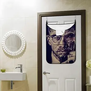 Malcolm X Portrait Hanging Dirty Clothes Bag