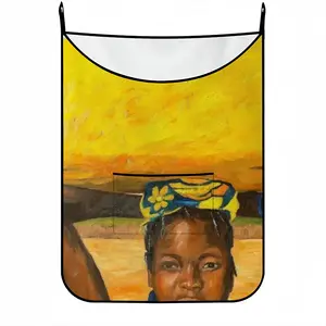 African Girls Hanging Dirty Clothes Bag