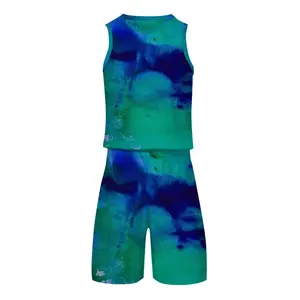 Men Liquid Blue Basketball Jersey Suit