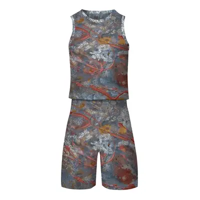 Men Illuminated Flecks Basketball Jersey Suit