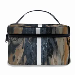 Black Matter Leather Cosmetic Bag