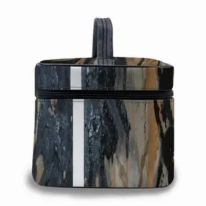 Black Matter Leather Cosmetic Bag