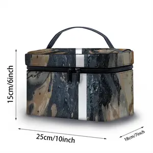 Black Matter Leather Cosmetic Bag