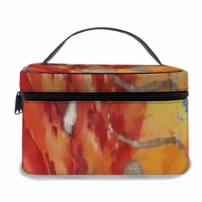 Flower Flame Leather Cosmetic Bag