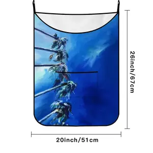 Miami Palms - Summer Blue Sky Sea Hanging Dirty Clothes Bag