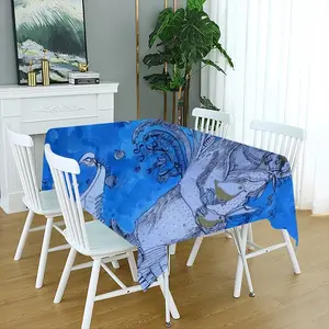 Drawing Ink - Blue Diva Tablecloth (Square)