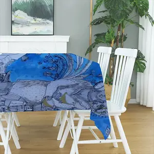 Drawing Ink - Blue Diva Tablecloth (Square)