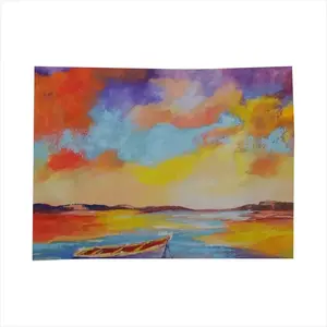 Sunset Boat Tablecloth (Square)