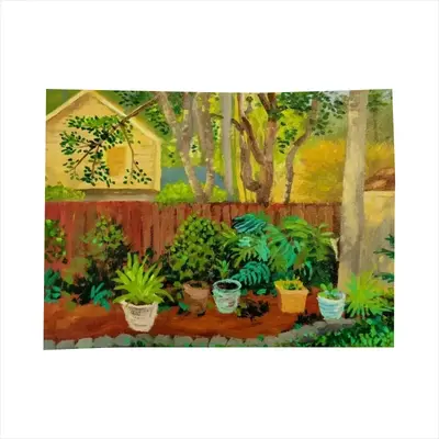 Backyard Garden With Yellow House Tablecloth (Square)