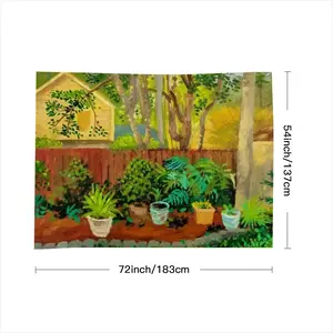 Backyard Garden With Yellow House Tablecloth (Square)