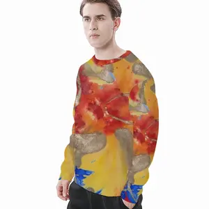 Men Flower Flame Long Sleeve T-Shirt (Cotton)