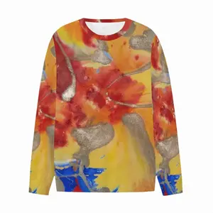 Men Flower Flame Long Sleeve T-Shirt (Cotton)