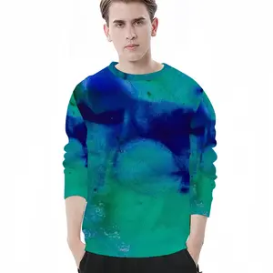 Men Liquid Blue Crew Neck Sweatshirt