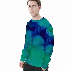 Men Liquid Blue Crew Neck Sweatshirt