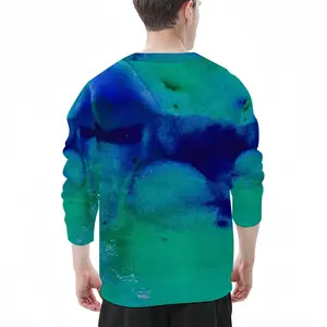 Men Liquid Blue Crew Neck Sweatshirt