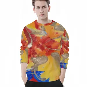 Men Flower Flame Crew Neck Sweatshirt