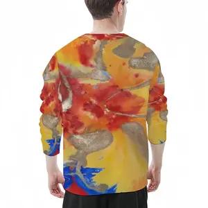 Men Flower Flame Crew Neck Sweatshirt