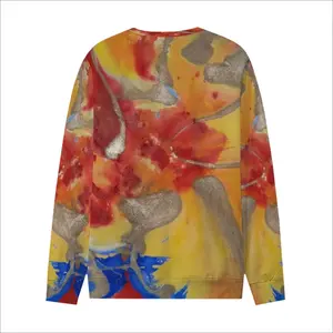 Men Flower Flame Crew Neck Sweatshirt