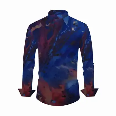 Men Silver-Blue Long Sleeve Shirt