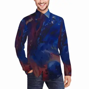 Men Silver-Blue Long Sleeve Shirt