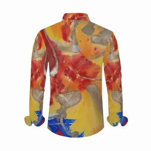 Men Flower Flame Long Sleeve Shirt