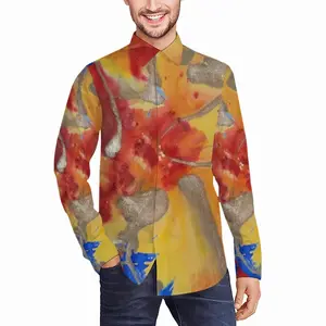 Men Flower Flame Long Sleeve Shirt