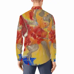 Men Flower Flame Long Sleeve Shirt