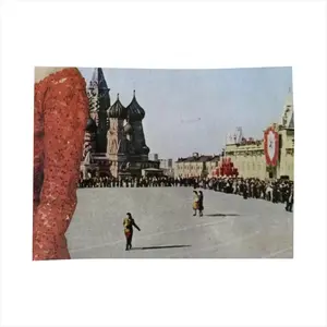 Lady In Red Square Tablecloth (Square)