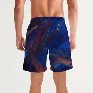 Men Silver-Blue Straight Casual Shorts