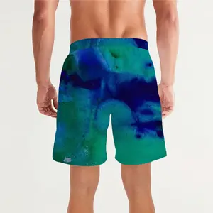 Men Liquid Blue Straight Casual Shorts