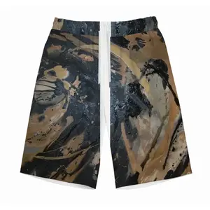 Men Black Matter Straight Casual Shorts