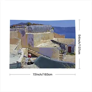 Santorini House And Cliffs In Oia Tablecloth (Square)