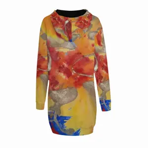 Women Flower Flame Hoodie Skirt