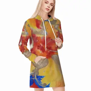 Women Flower Flame Hoodie Skirt