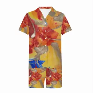 Men Flower Flame Short Pajama Suit