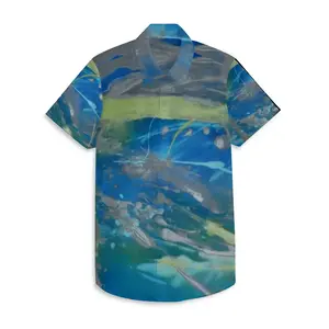 Youth Lime Green Blue Short Sleeve Shirt