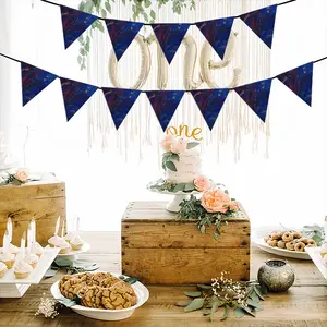 Silver-Blue Party Pennants