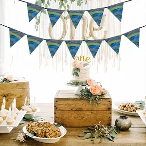 Lime Green Blue Party Pennants