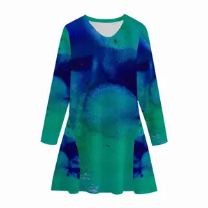 Liquid Blue Asymmetric V-neck Dress