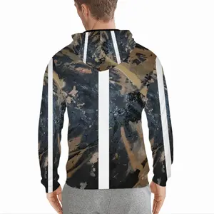 Men Black Matter Cardigan Hoodie