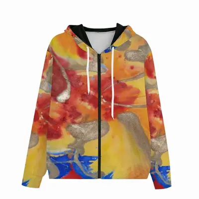 Men Flower Flame Cardigan Hoodie