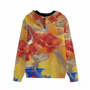 Men Flower Flame Cardigan Hoodie