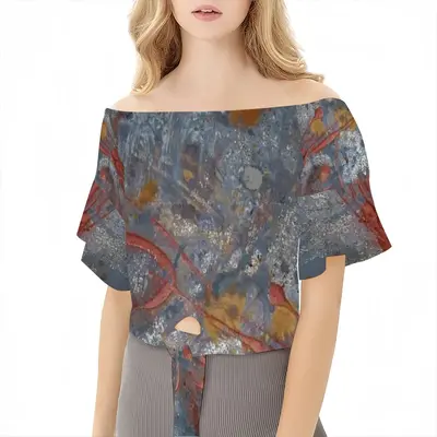 Illuminated Flecks Off Shoulder Short Sleeve T-Shirt